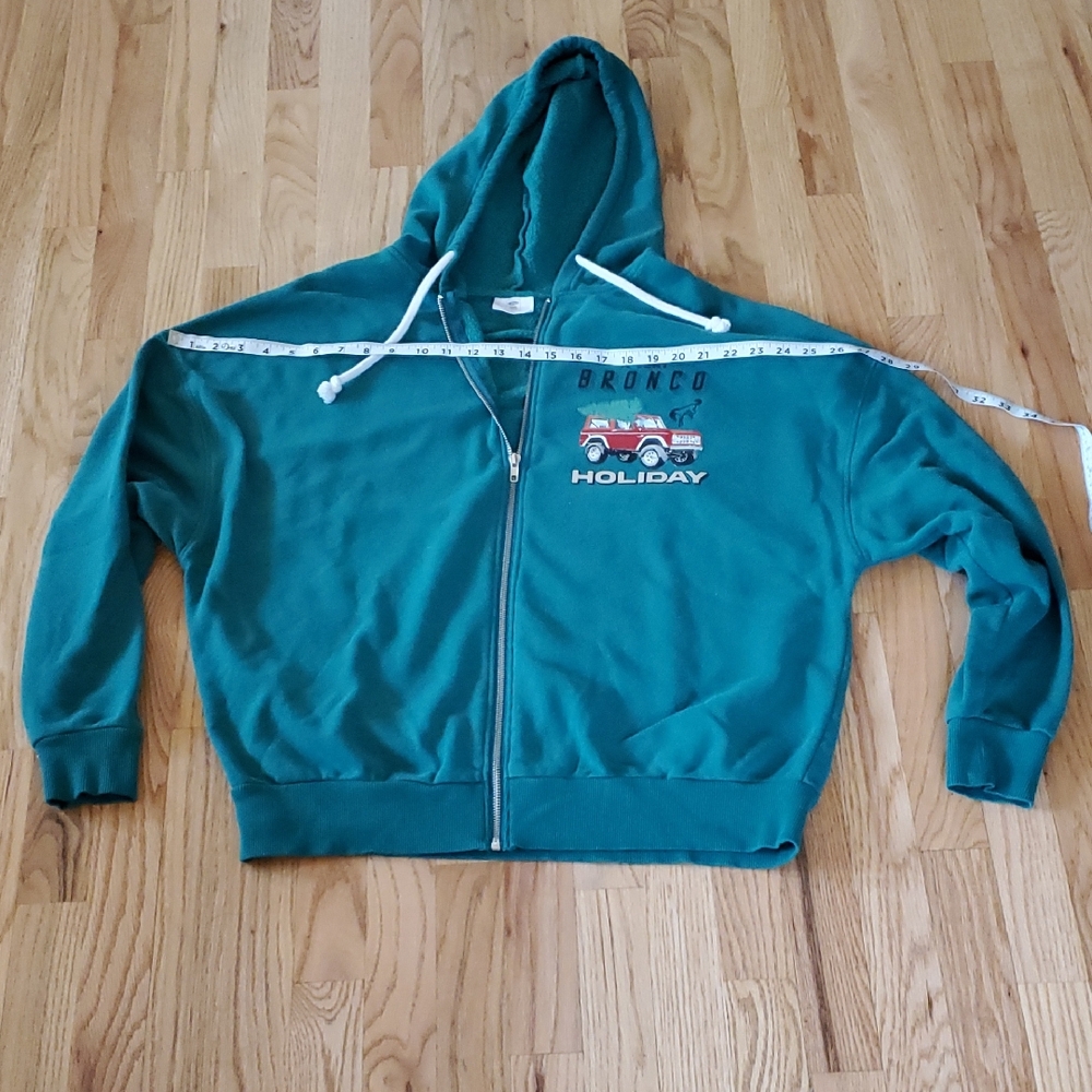Ford Teal Zip-Up Sweater